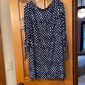 Tahari Blue Long Sleeve Sheath Dress